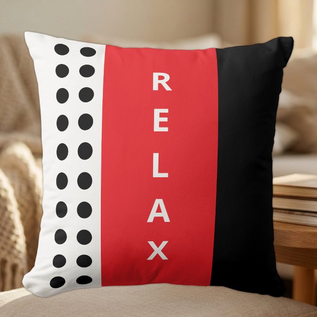 Polka dots relax black red cushion (Creator Uploaded)