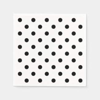 Polka-dots | retro black and white dots napkin