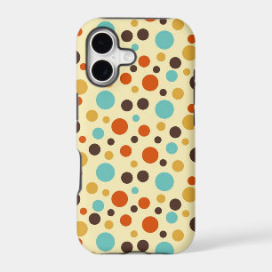 Polka Dots Retro Colours Blue Yellow Red