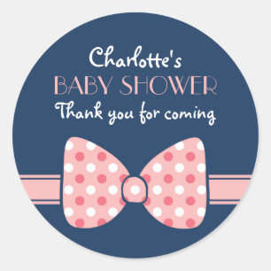 Polka Dots Ribbon Bow Tie Thank You Sticker