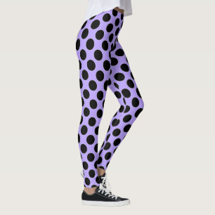 Polka Dots seamless pattern black / white contour Leggings