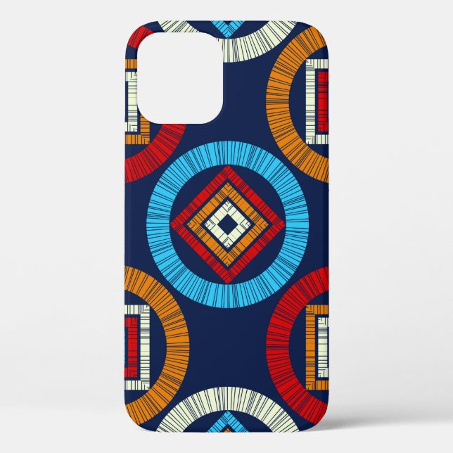 Polka dots seamless pattern. Mosaic of ethnic figu Case-Mate iPhone Case (Back)