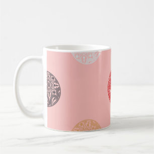 Polka dots seamless pattern. Mosaic of ethnic figu Coffee Mug
