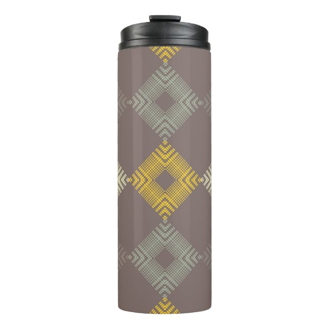 Polka dots seamless pattern. Mosaic of ethnic figu Thermal Tumbler (Front)