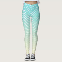 Polka Dots Sky Blue Gradient Leggings