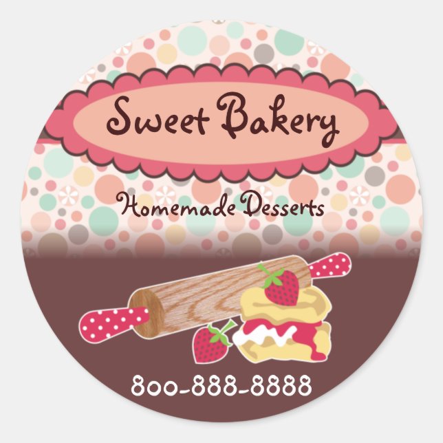 Polka Dots Strawberry Scone Stickers (Front)