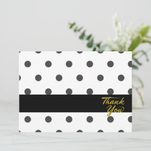 Polka Dots Stripes Thank U Greeting Blank card