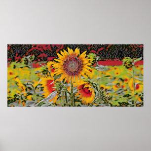 polka-dots sunflower poster