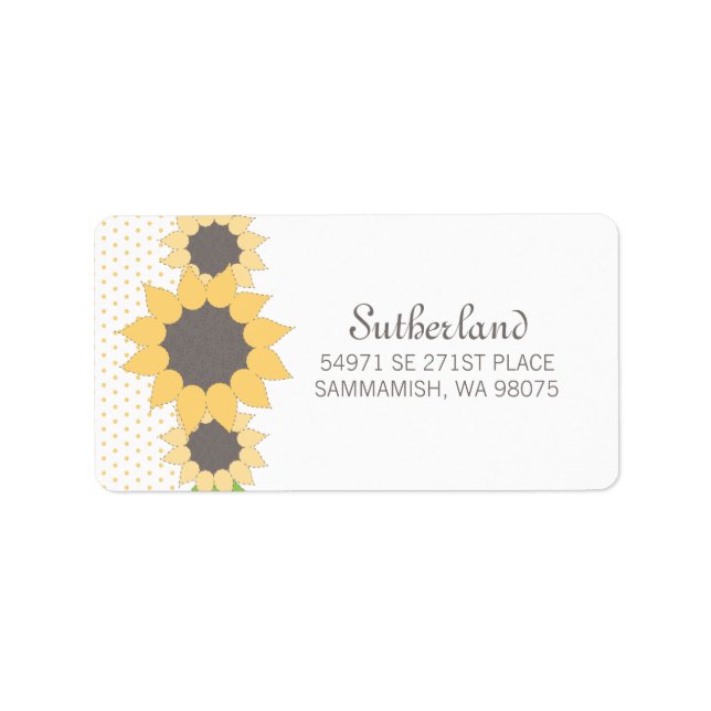 Polka Dots & Sunflowers Address Label (Front)
