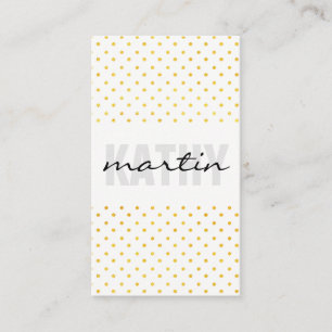 Polka Dots / Trendy Text Overlay Business Card