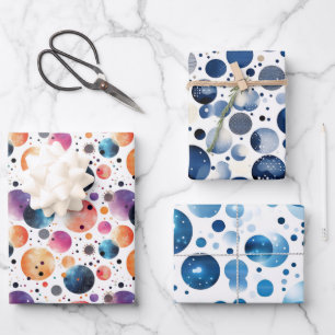 Polka Dots Trio Wrapping Paper Sheet