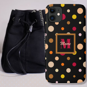 Polka Dots - Various Sizes Black - Warm Colours Case-Mate iPhone Case