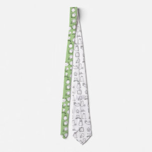 Polka dots w/ Cats doodle Tie