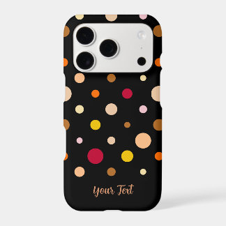 Polka Dots - Warm Colours on Black Phone Case