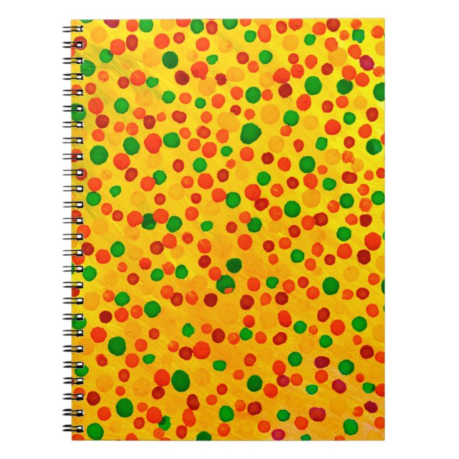 Polka dots watercolor seamless pattern notebook (Front)