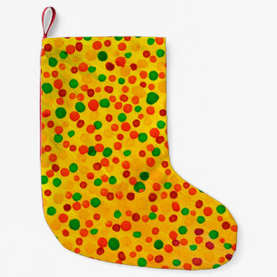 Polka dots watercolor seamless pattern small christmas stocking