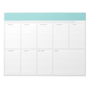 Polka Dots Weekly Desk Planner Notepad