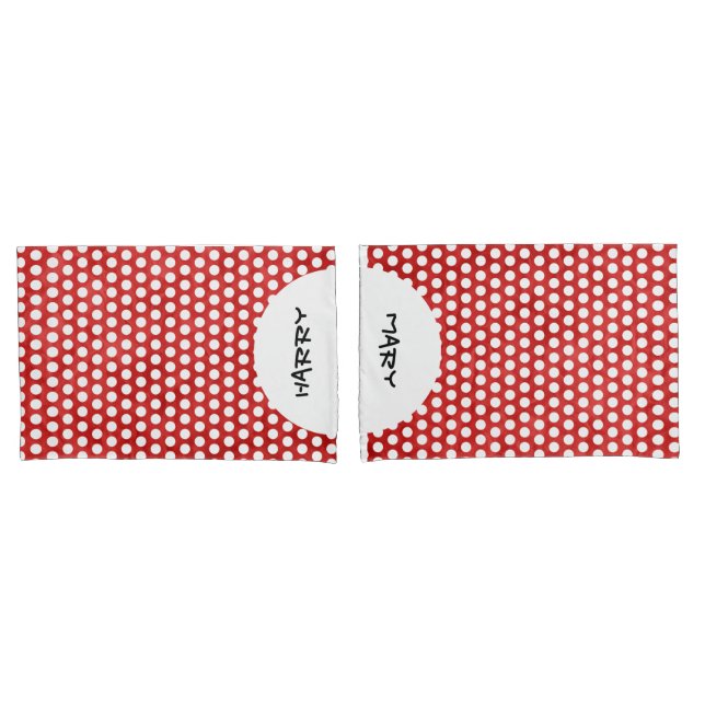 Polka Dots white & grid backside + your backgr. Pillowcase (Front-Set)
