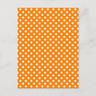 Polka Dots - White on Orange Postcard