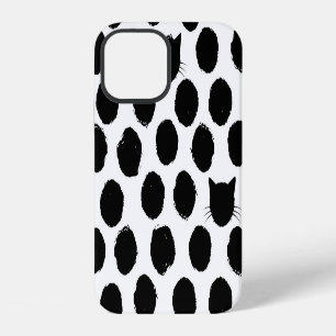 Polka Dots with Cat Faces: Playful Vintage. iPhone 12 Case