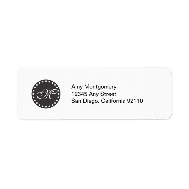 Polka Dots with Monogram label -black (Front)