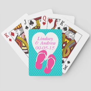 Polka dotsa and Flip Flops Heart Playing Cards