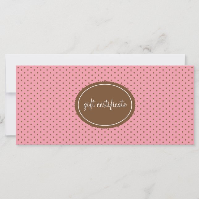Polka Dotted Boutique Style Gift Certificates (Front)