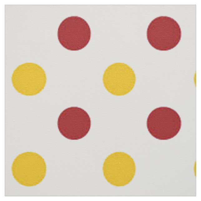 Polka Dotted Fabric/Burgundy & Yellow Fabric (Swatch)