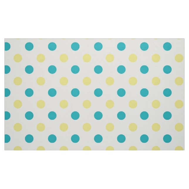 Polka Dotted Fabric/Teal & Yellow Fabric (Fat Quarter)