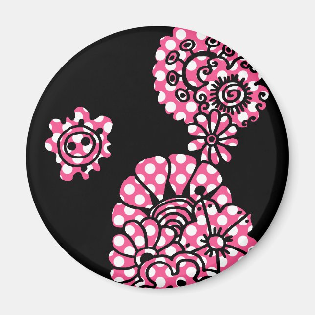 Polka Flowers Magnet (Front)