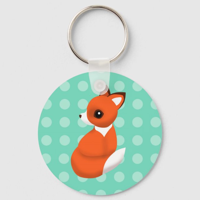 Polka Fox Key Ring (Front)