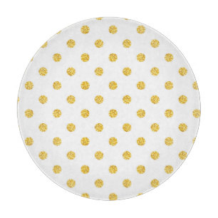 Polka Gold Glitter Dots Texture Cutting Board
