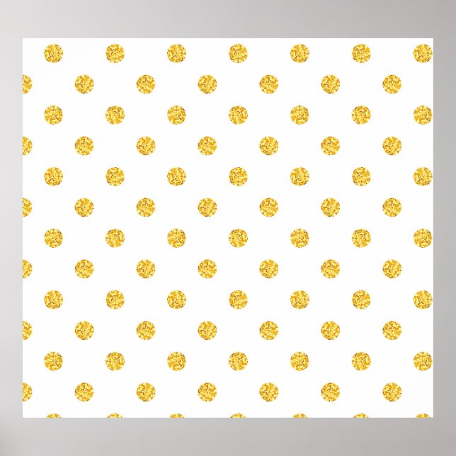 Polka Gold Glitter Dots Texture Poster (Front)