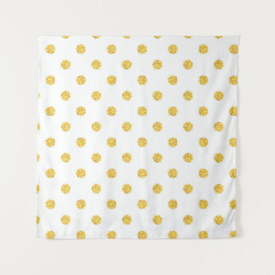 Polka Gold Glitter Dots Texture Tapestry