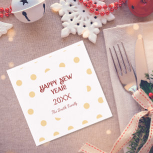 Polka gold New Year's Eve Party  Napkin