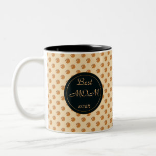 Polka golden dots. text. Two-Tone coffee mug