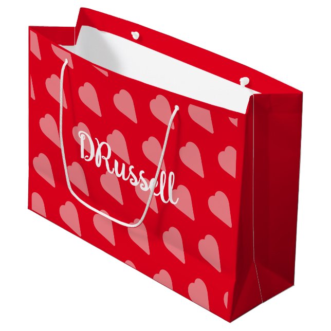 Polka Heart Gift Bag  (Front Angled)