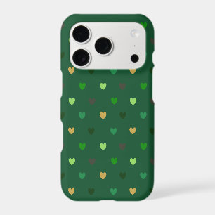 Polka hearts on forest green