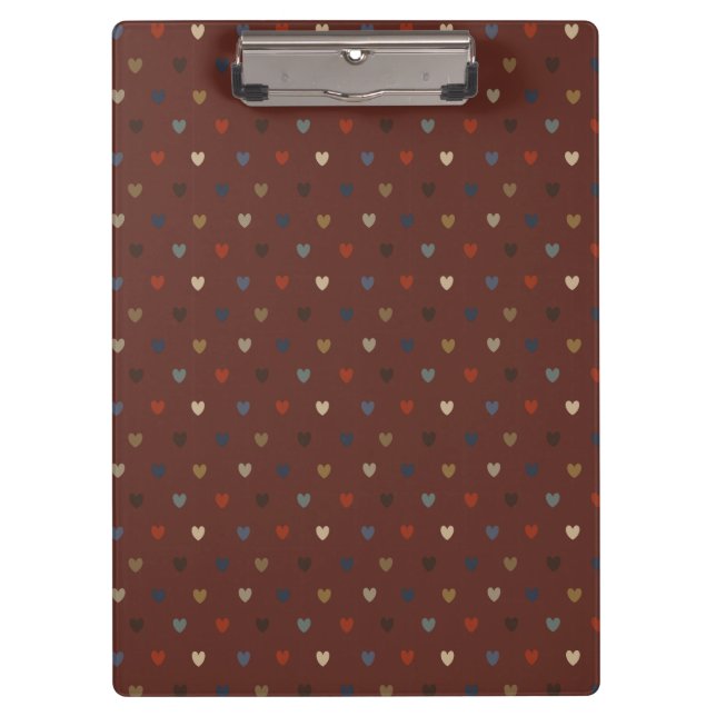 Polka hearts on kilim brown clipboard (Front)
