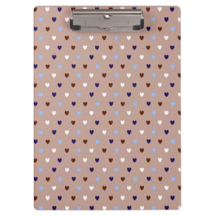 Polka hearts on pale brown clipboard