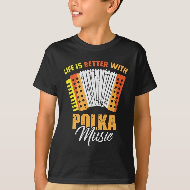 Polka Music Accordion Polish Dancing T-Shirt (Front)