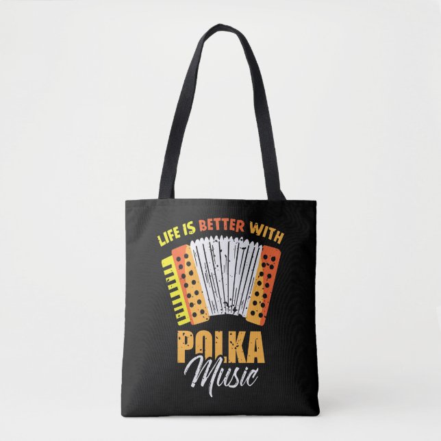 Polka Music Accordion Polish Dancing Tote Bag (Front)