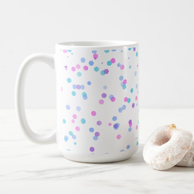 Polka Pattern, 15oz Coffee Mug (With Donut)