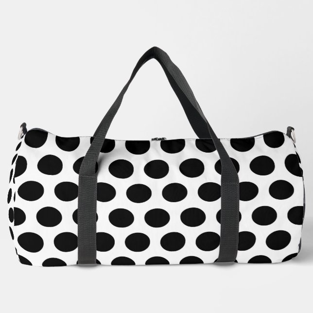 Polka Print Cut Sew Large Duffel Bag (Front)