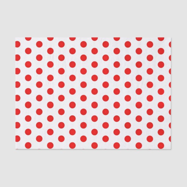 Polka Red Dots Print Tissue Paper (Front)