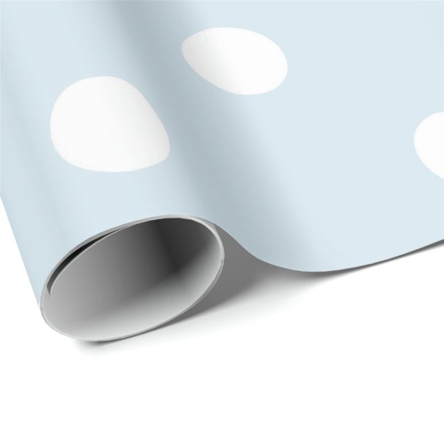 Polka Small Dots Baby Blue White Classic Pastel Wrapping Paper (Roll Corner)