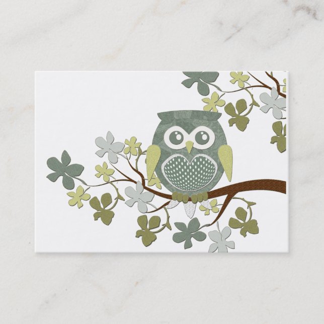 Polka Tree Owl Business Card (Front)