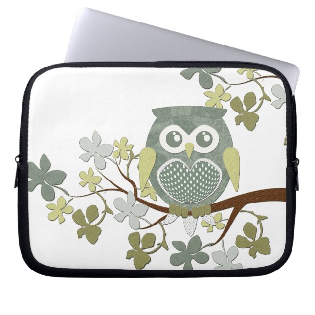 Polka Tree Owl Electronics Bag (Front)