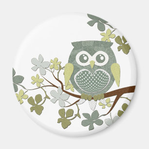 Polka Tree Owl Magnet