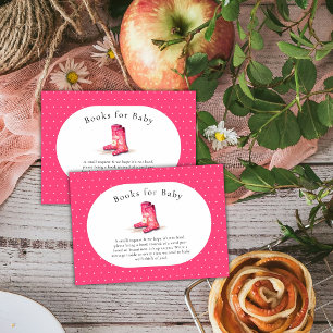 Polkadot Flower Rain Boots Books For Baby Shower Enclosure Card